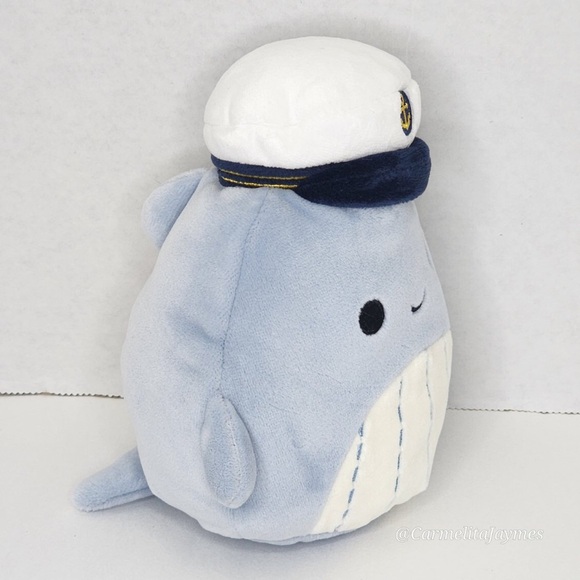 SAMIR 🐳5" Blue Whale w Sailor Captain Hat Original Squishmallow By Kellytoy NWT - Picture 2 of 8
